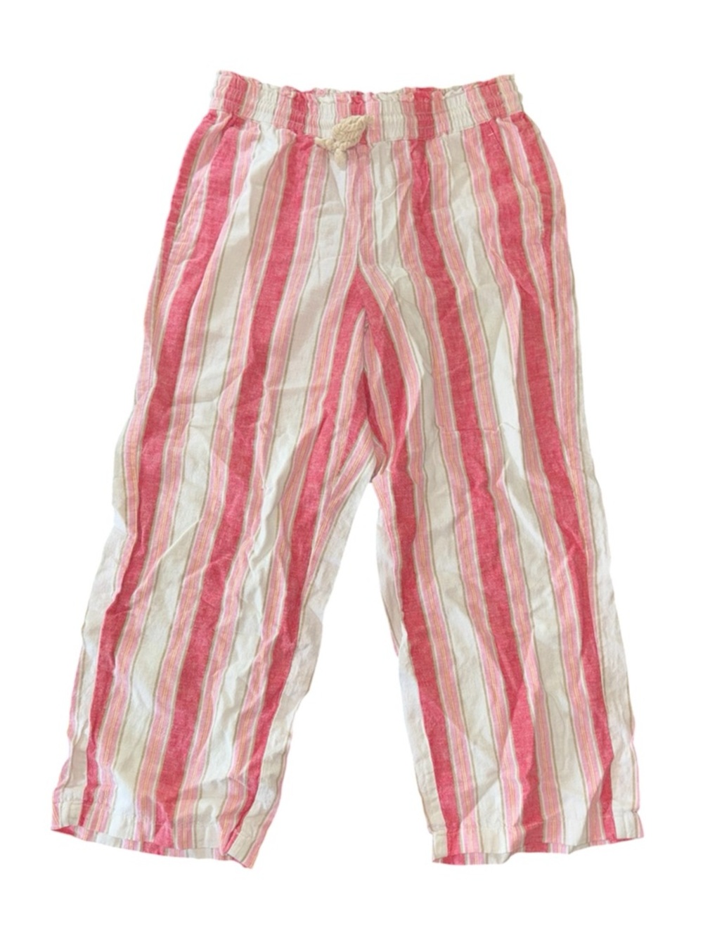 J. Crew Linen-cotton blend wide-leg paper-bag pant